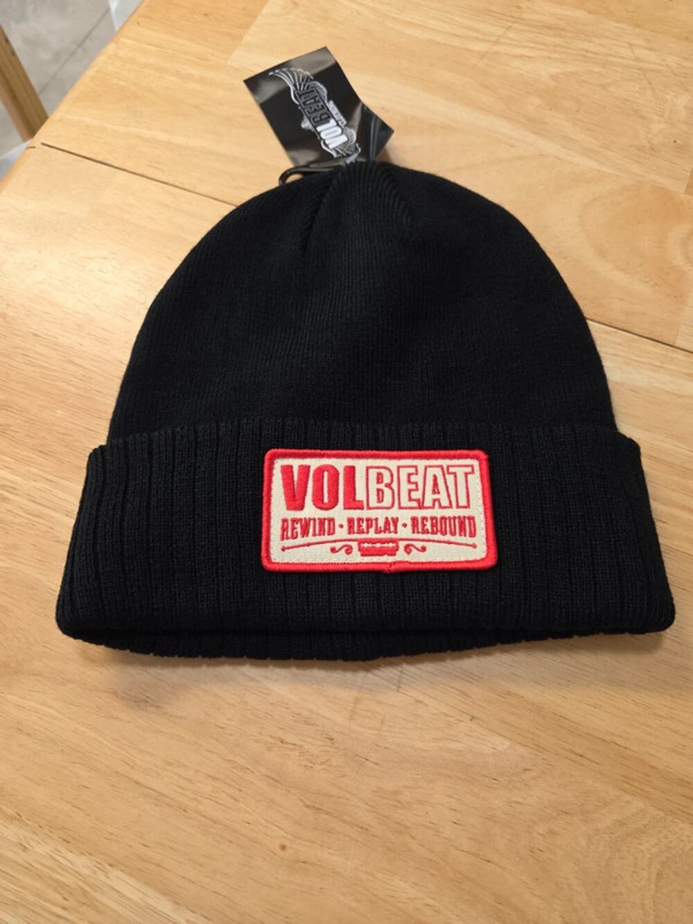 Volbeat Beanie Hat Rewind Replay Rebound Patch NWT Official Rock Off Bravado